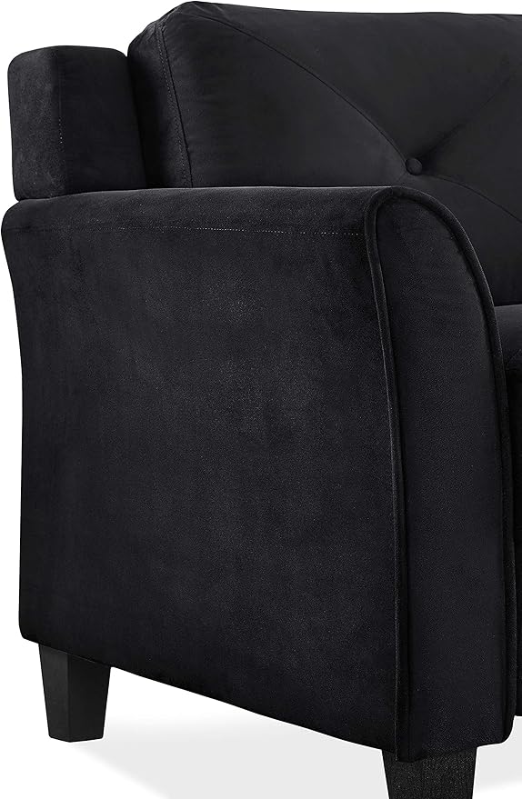 Lifestyle Solutions Harrington Sofa Upholstered Microfiber Fabric Curved Arms - Image 10