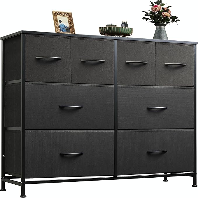 WLIVE Dresser for Bedroom with 8 Drawers, Wide Fabric Dresser for Storage and by WLIVE