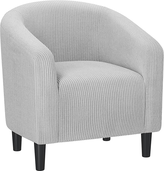 Yaheetech Accent Barrel Chair, Corduroy Fabric Club Chair, Furry Sherpa Elegant by Yaheetech