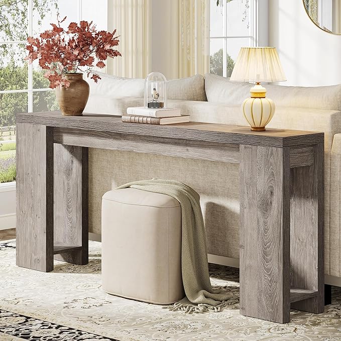 Tribesigns 70.9-Inch Extra Long Console Table, Farmhouse Wood Sofa Table Behind - Image 3