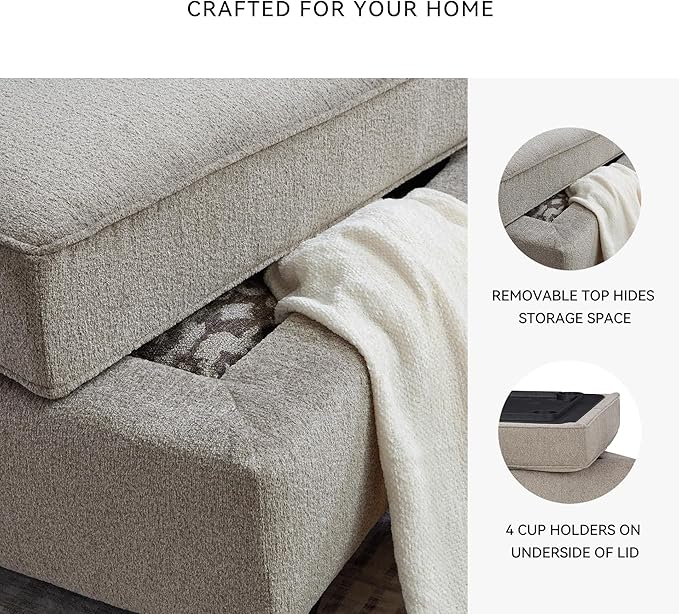 Signature Design by Ashley Claireah Casual Square Storage Ottoman - Image 5