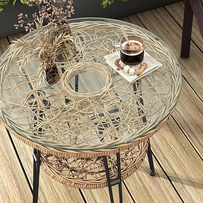 Muse & Lounge Co. Ysar Boho 19-inch Round Coffee Table Outdoor - Image 11