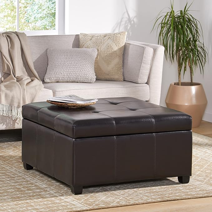 Christopher Knight Home Carlsbad Bonded Leather Storage Ottoman - Image 2