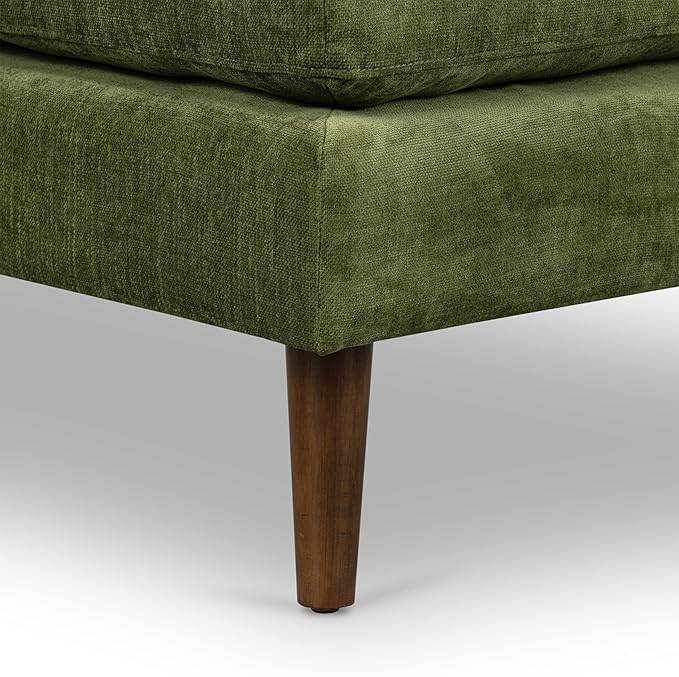 Poly and Bark Napa Velvet Ottoman in Distressed Green - Image 10