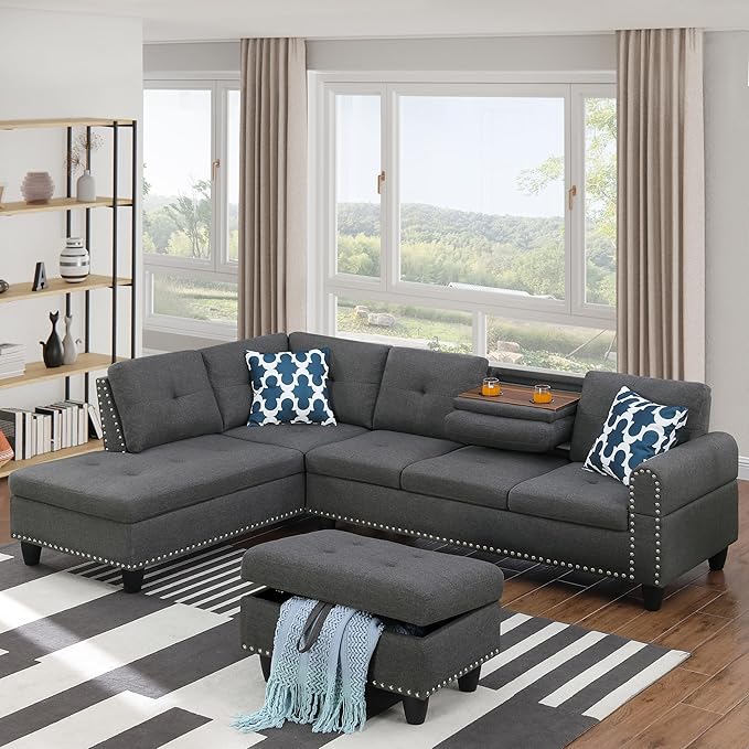 Ball & Cast 98" L Shaped Modular Sectional Couch by BallCast