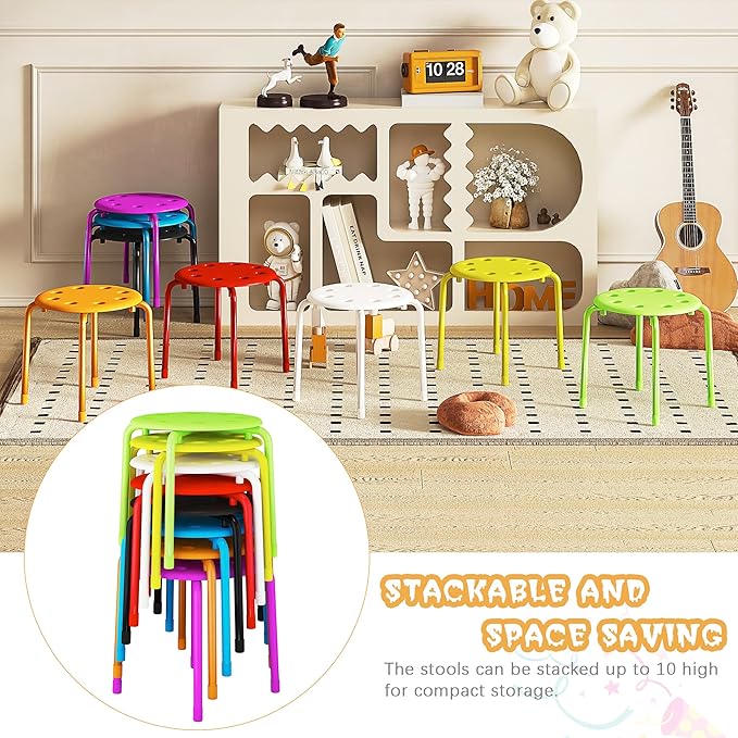 VECELO Stackable Stools for Classroom - Image 4