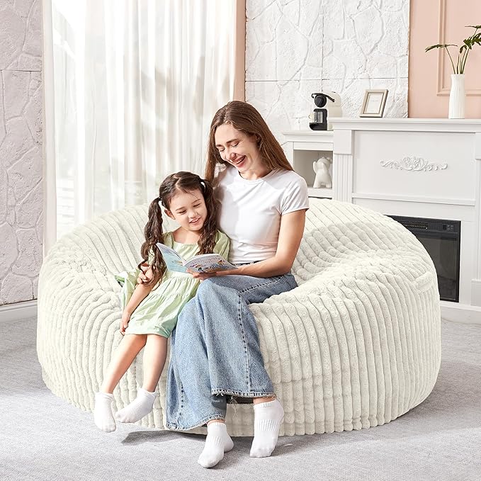 HABUTWAY 3FT Bean Bag Chair, Memory Foam Beanbag Chair - Image 5