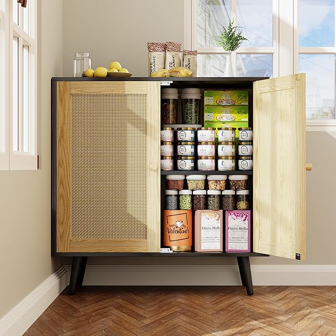 Rattan Sideboard Buffet, Accent Cabinet Cupboard Console Small Cabinet - Image 4