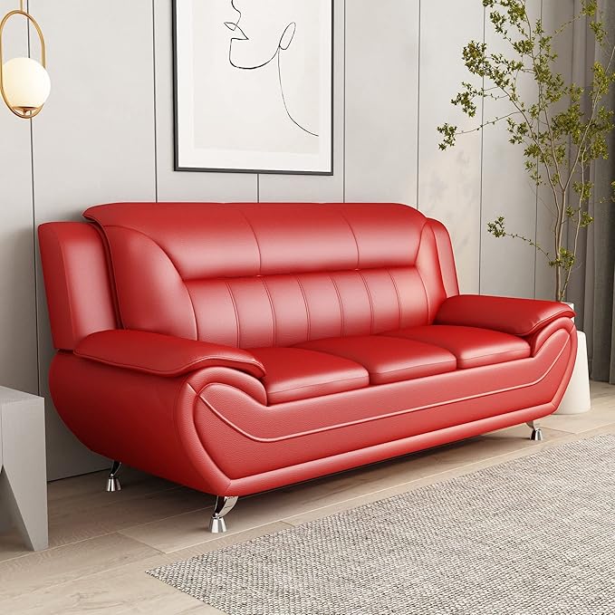 Container Furniture Direct Michael Modern Faux Leather Upholstered Stainless - Image 8