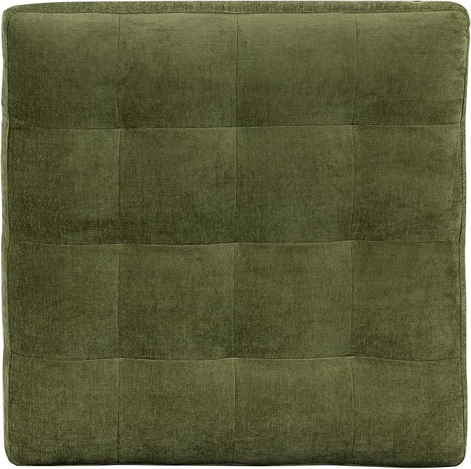 Poly and Bark Napa Velvet Ottoman in Distressed Green - Image 5