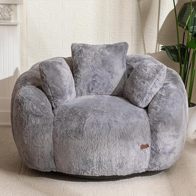 MAXYOYO Bean Bag Chair with 3 Pillows, Oversized Floral Shaped Bean Bag Sofa by MAXYOYO