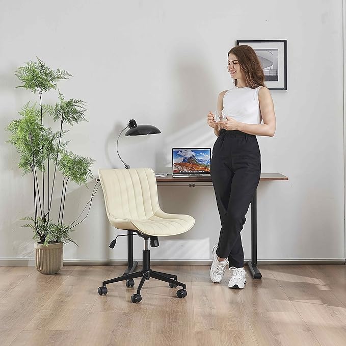 YOUNIKE Beige Home Office Desk Chair - Image 6