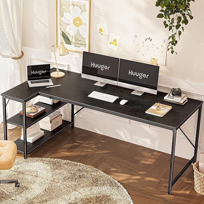 Huuger L Shaped Desk, 63 Inches Computer Desk - Image 2