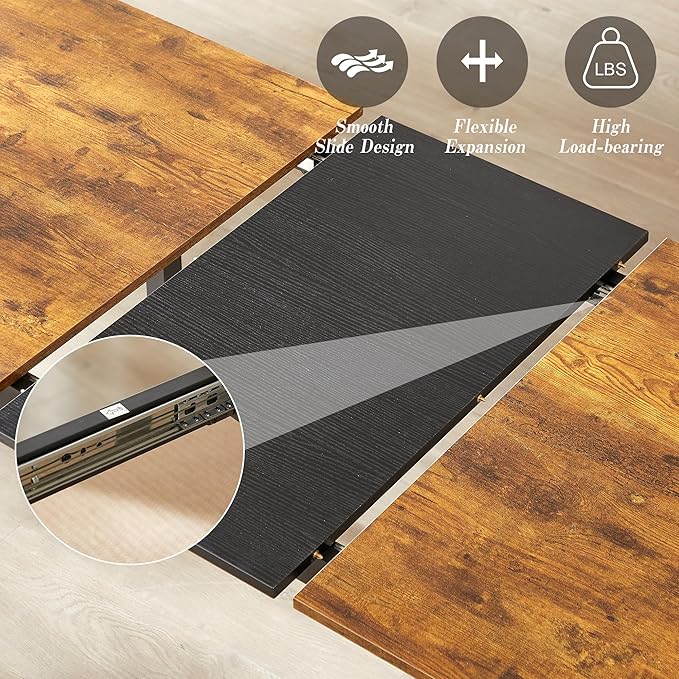 VECELO 3-Piece 63" Extendable Kitchen Table - Image 3