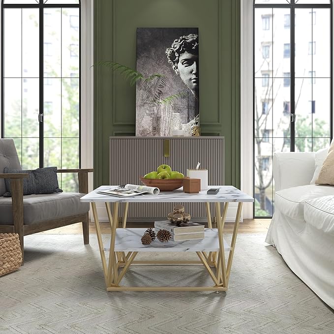 Elephance Square Coffee Table for Living Room, 31.5 Inch Modern Coffee Table - Image 5