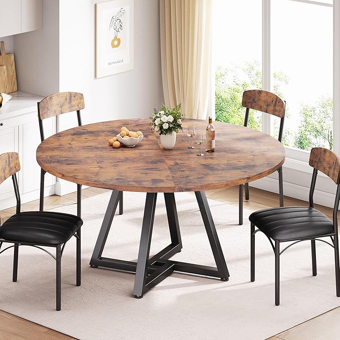 Round Kitchen Dining Room Table Circle Dining Dinner Table - Image 3