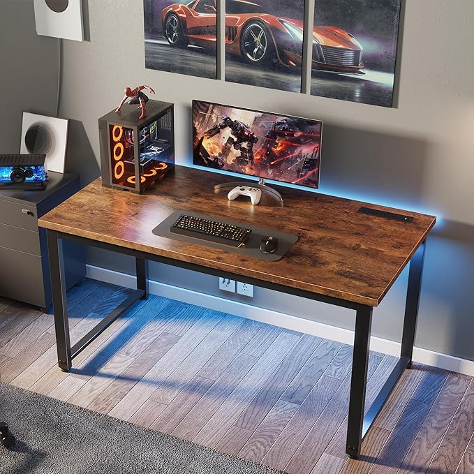 Huuger 48 x 24 inch Desk with Power Outlets & USB-C, Deeper & Thicker Desktop - Image 2