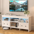 IRONCK TV Stand for 65 Inch TV, Power Outlets and Open Shelf, Media Console TV by IRONCK