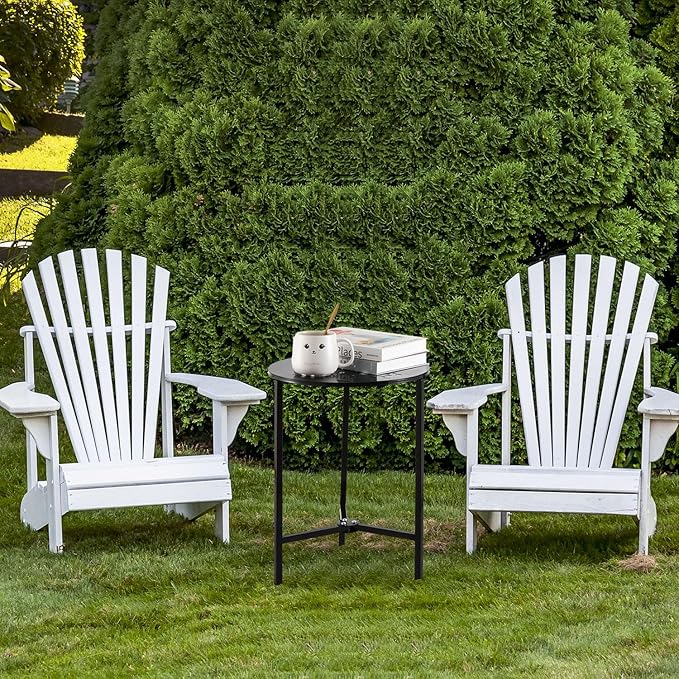 2 Packs 13" Metal Outdoor Side Tables Small Black Outside End Table - Image 7