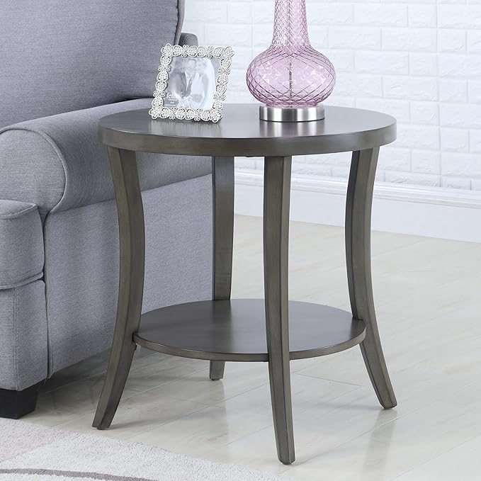Roundhill Furniture Contemporary Perth Oval Shelf Coffee Table Set - Image 4
