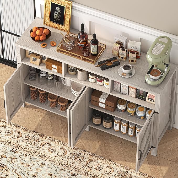 Buffet Cabinet with Storage Farmhouse with 4 Doors, Dining Room - Image 7