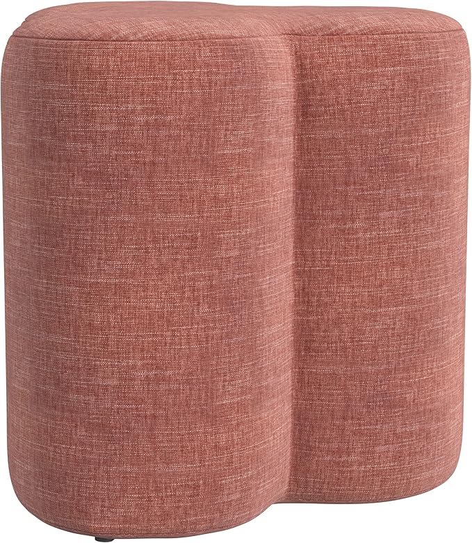 HomePop Upholstered Clover Shaped Ottoman Home Décor | Foot Rest Pouf – Pink - Image 10