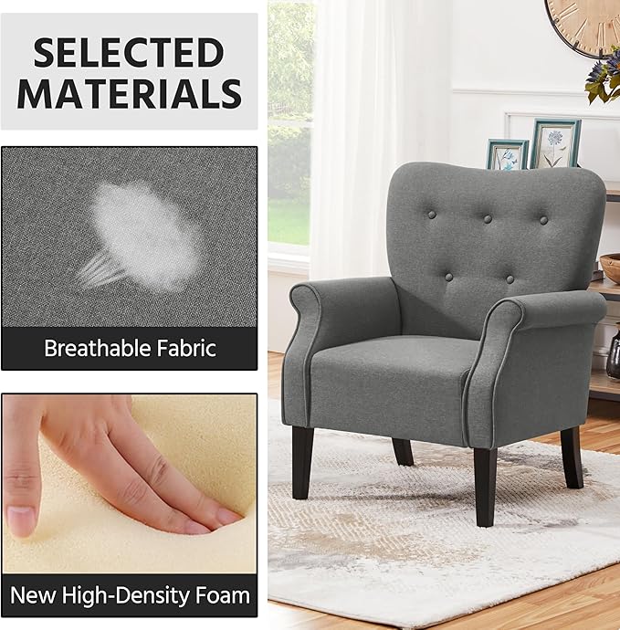 Yaheetech Modern Armchair, Mid Century Accent Chair - Image 6