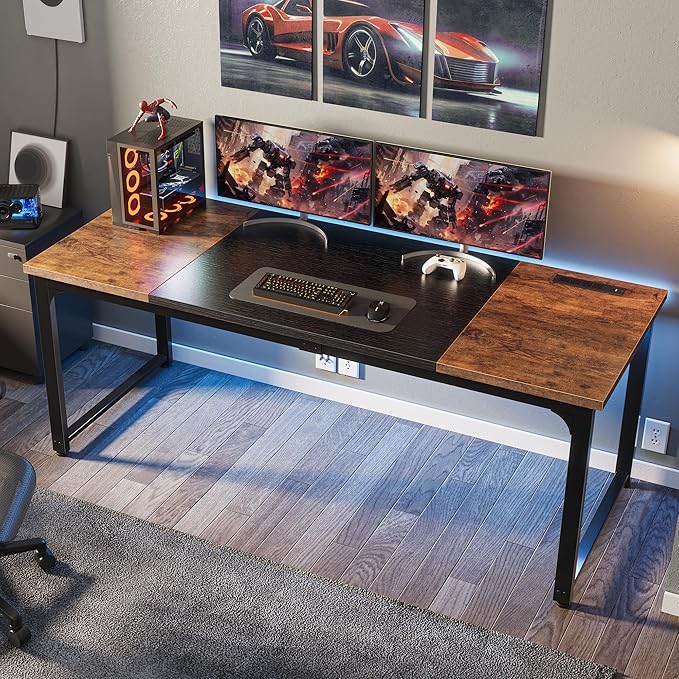 Huuger 63 x 24 inch Desk with Power Outlets & USB-C, Deeper & Thicker Desktop - Image 8