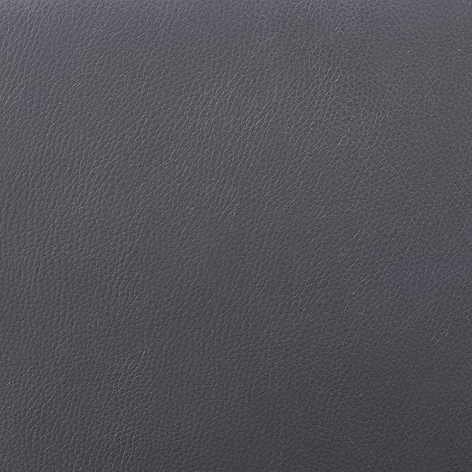 Armen Living Sonia 26" Counter Height Swivel Gray Faux Leather and Black Wood - Image 12