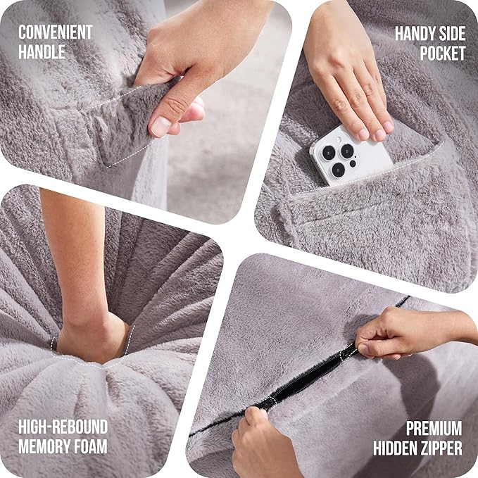 Hobestluk 4ft Bean Bag Chairs for Adults Large Beanbag Chair - Image 4