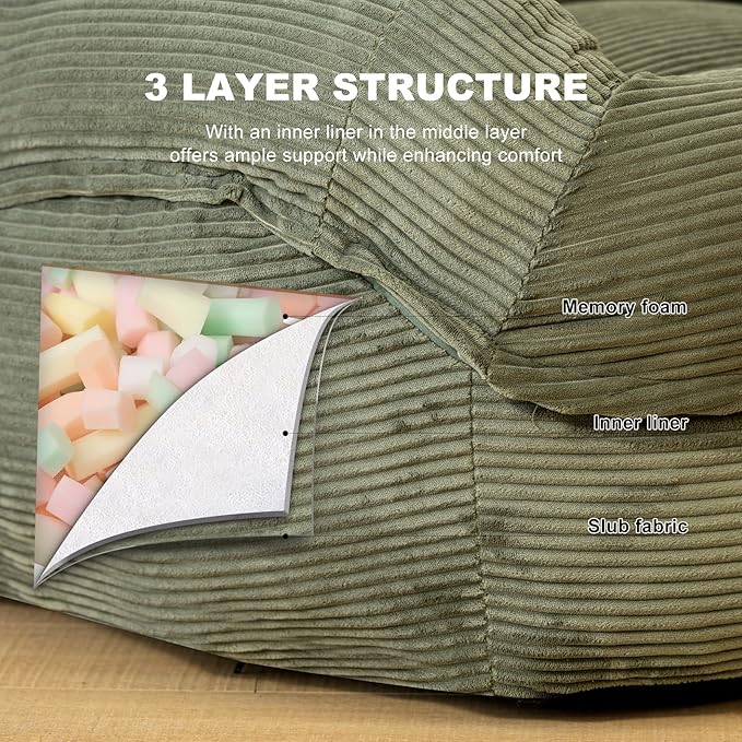 Giant Bean Bag Chair with Armrests - Image 6