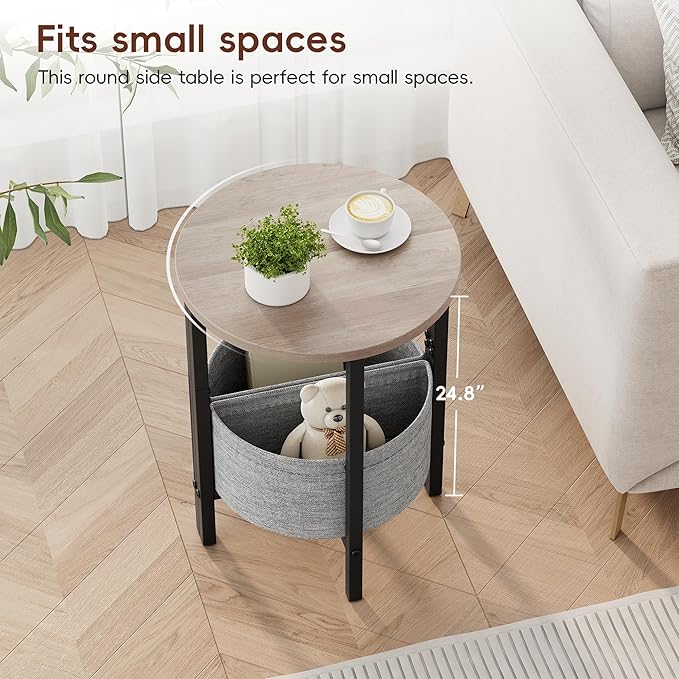 Vagusicc Small Round Side Table End Table - Image 4