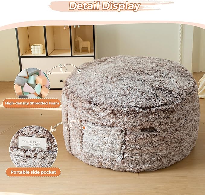 MAXYOYO Kids Bean Bag Chair, Stuffed Faux Fur Bean Bag - Image 8