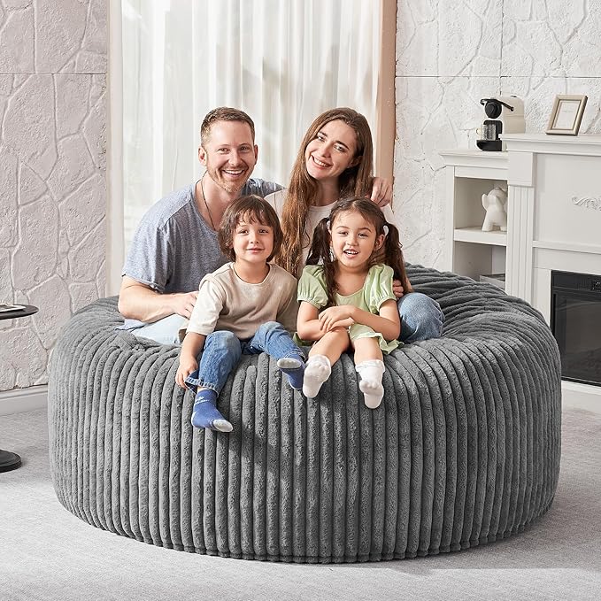 HABUTWAY 5FT Bean Bag Chair, Memory Foam Beanbag Chair - Image 5