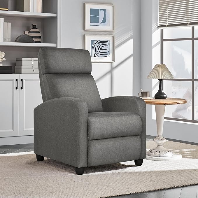 Yaheetech Fabric Recliner Chair Sofa Ergonomic Adjustable Single Sofa - Image 2