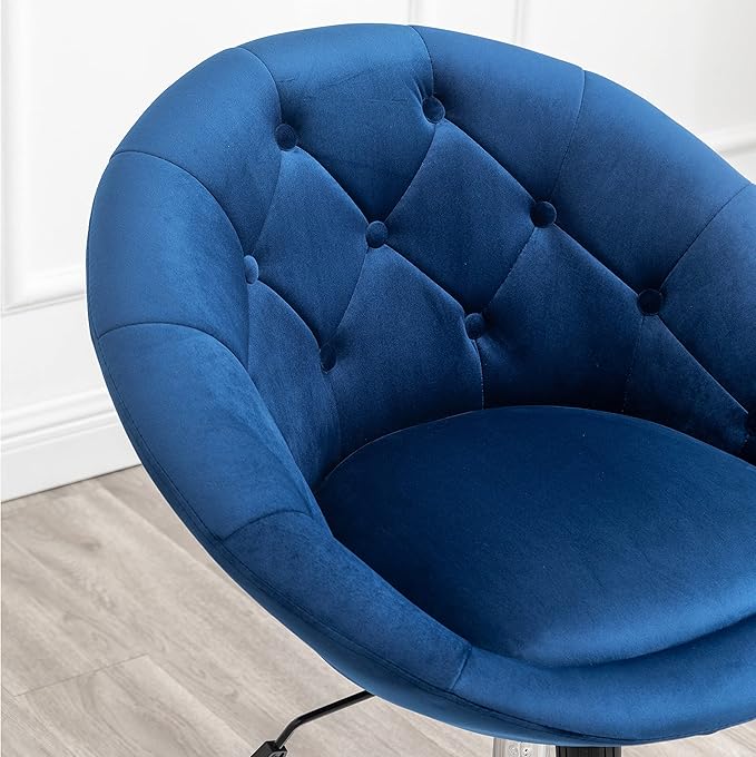 Roundhill Furniture Noas Velvet Upholstered Tufted Back Swivel Accent Chair - Image 8