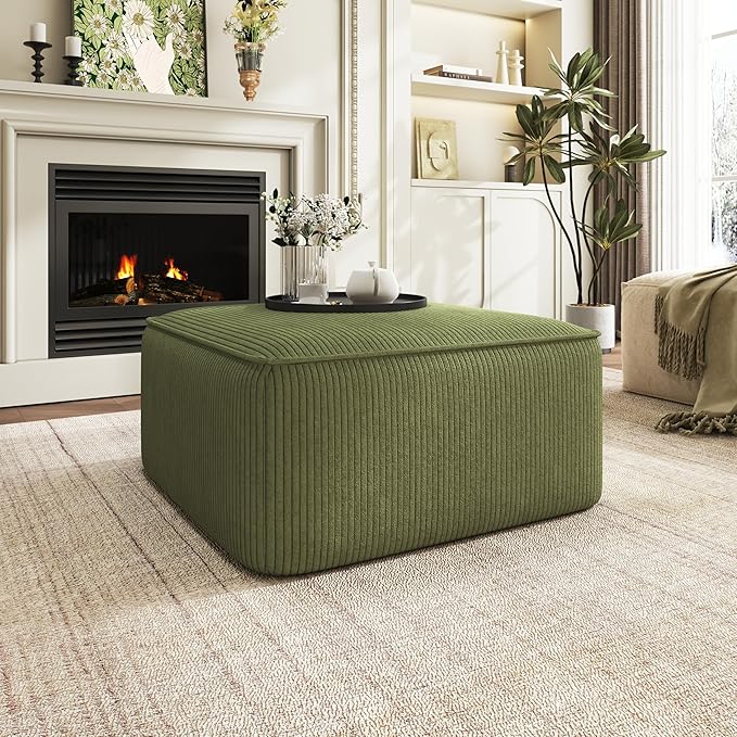 Christopher Knight Home Kyle Corduroy Woven Upholstery Square Ottoman, Living by ChristopherKnightHome
