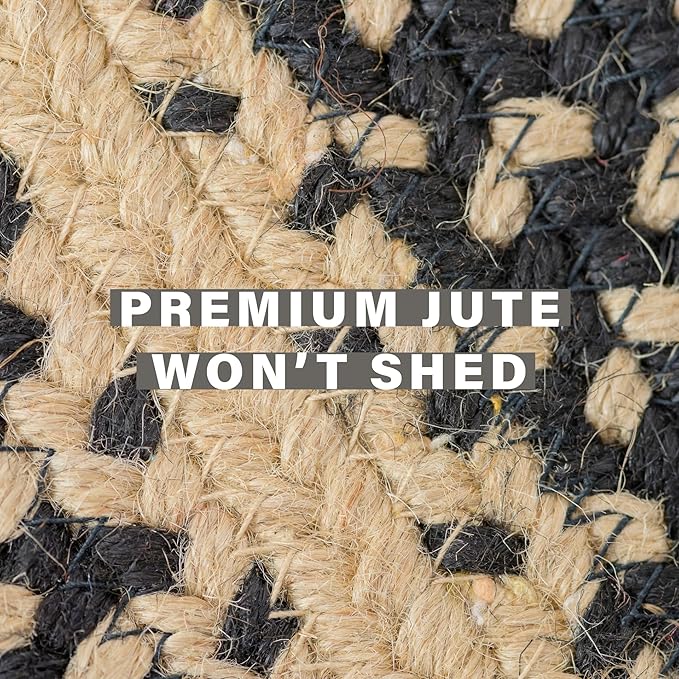 Manchester Black Braided Oval Area Rugs, 5x8' - Image 4