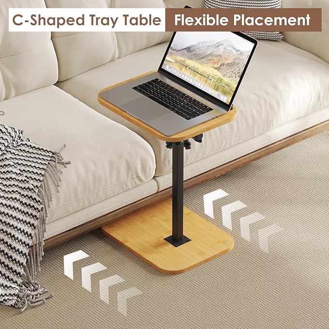 Sofa Couch Arm Table Tv Tray Small Bed Stand C Shaped Side End Tables - Image 4