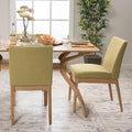 GDF Studio Katherine Mid Century Modern Green Tea Fabric/Oak Finish Dining Chair by GDFStudio