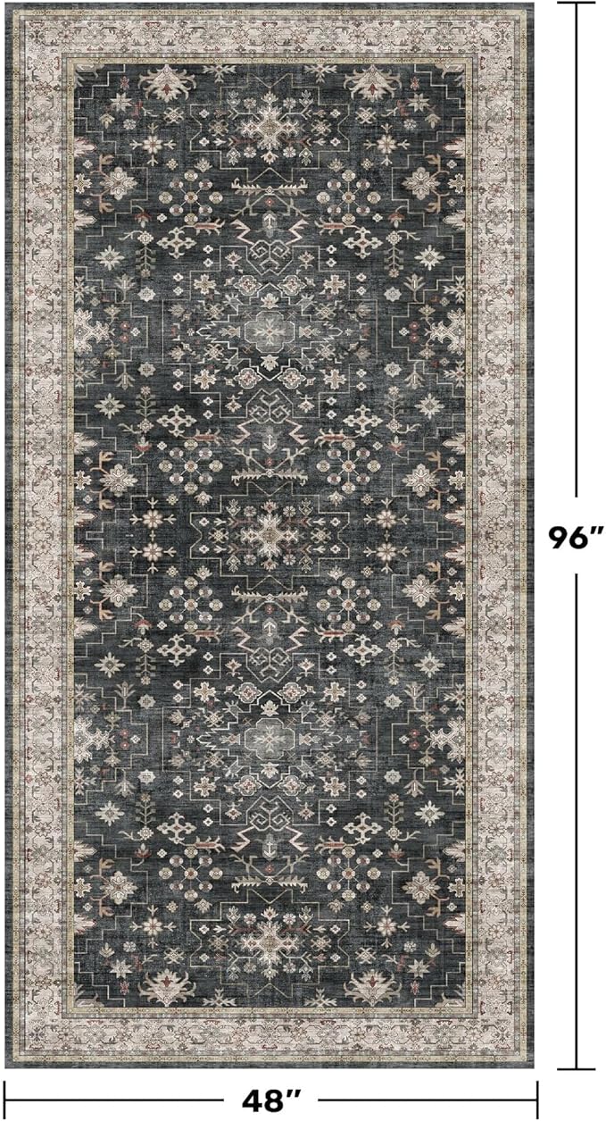 Washable 4x8 Hallway Runner Rug - Image 2