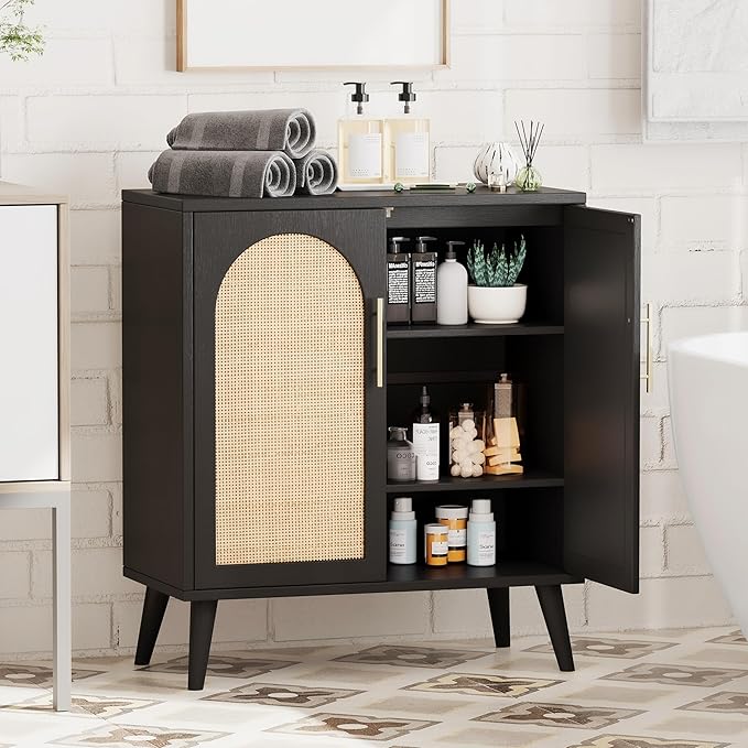Rovaurx Rattan Storage Cabinet - Image 4