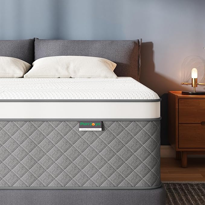 14 Inch Queen Mattress, Cooling-Gel Memory Foam and Pocket Spring Hybrid by PurrJoys