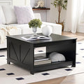 Farmhouse Coffee Table for Living Room, Wood Square Coffee Tables, 31.5" W x by Unknown