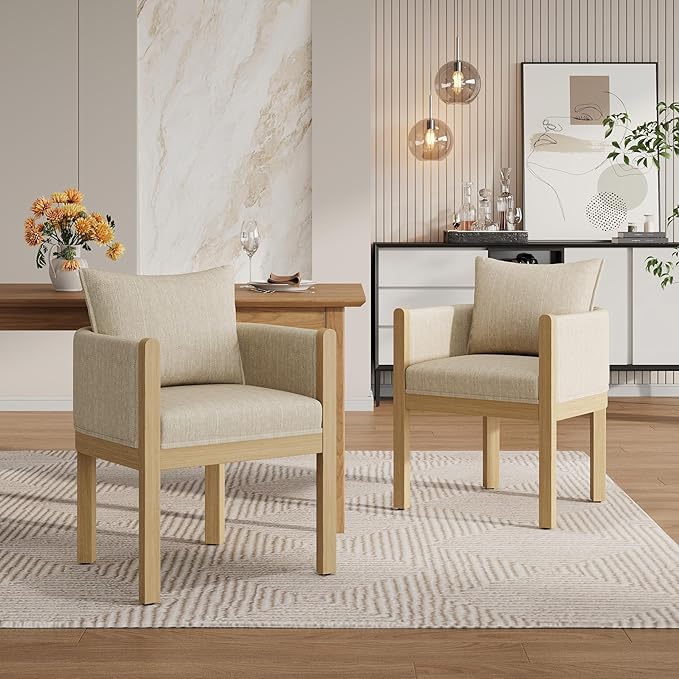 Christopher Knight Home Lucid Linen Upholstered Dining Chairs Set of 2 by ChristopherKnightHome