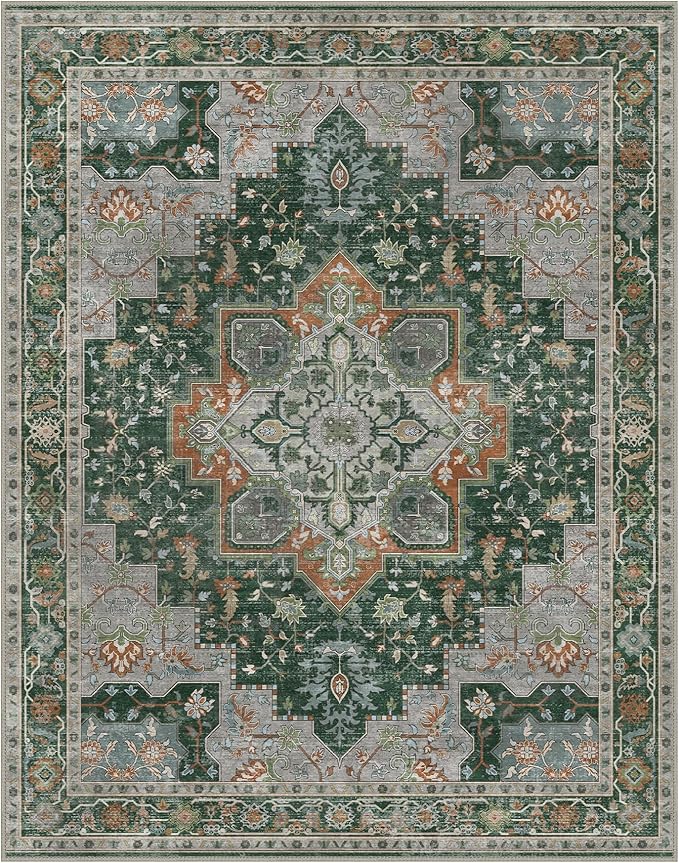 GENIMO 8x10 Area Rugs for Living Room, Machine Washable Non Slip Vintage Rugs - Image 7