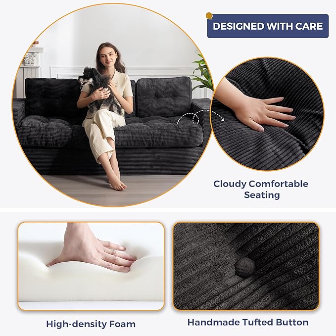 MAXYOYO 3 Seater Couch for Living Room, Boneless Couch - Image 8