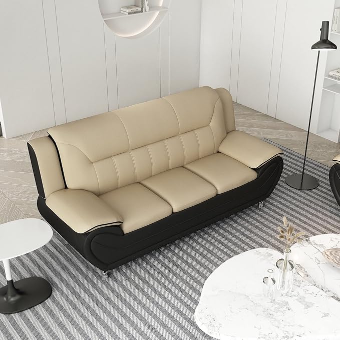 Container Furniture Direct Michael Modern Faux Leather Upholstered Stainless - Image 5