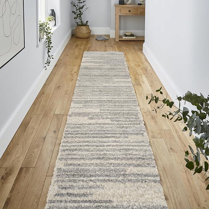 JONATHAN Y Khalil Modern Berber Stripe Cream/Gray Runner Rug, Contemporary - Image 4