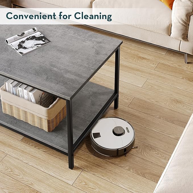 SAYGOER Coffee Table with Storage 2-Tier Industrial Center Table - Image 5